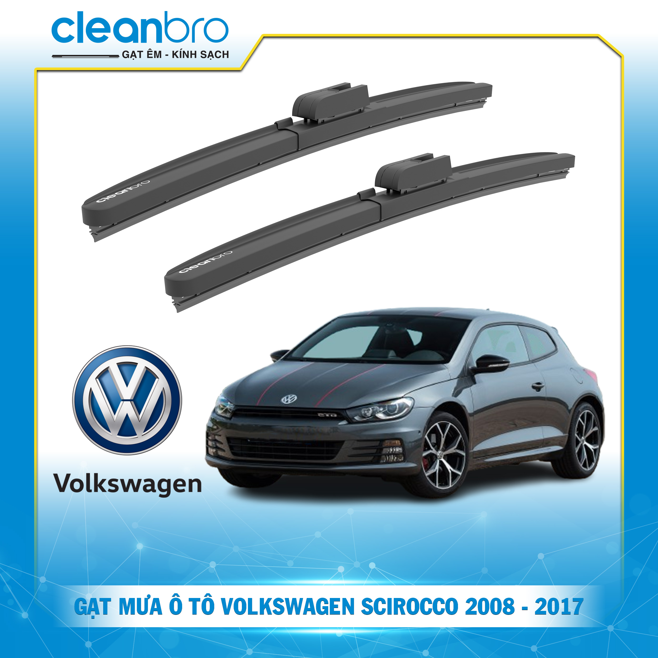 Gạt mưa ô tô hiệu ứng lá sen  Volkswagen Scirocco [2008-2017]